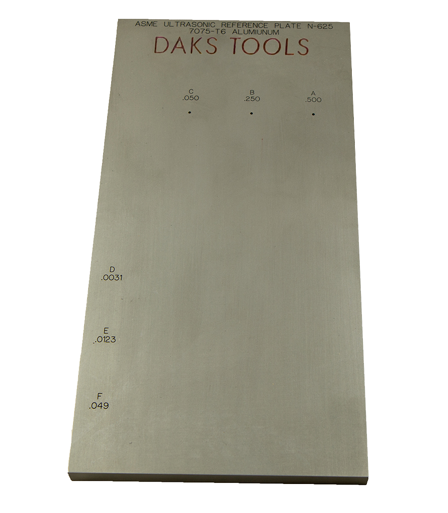 ASME N-625 REFERENCE PLATE INCH VERSION - DAKS Tools NDT Calibration Standard
